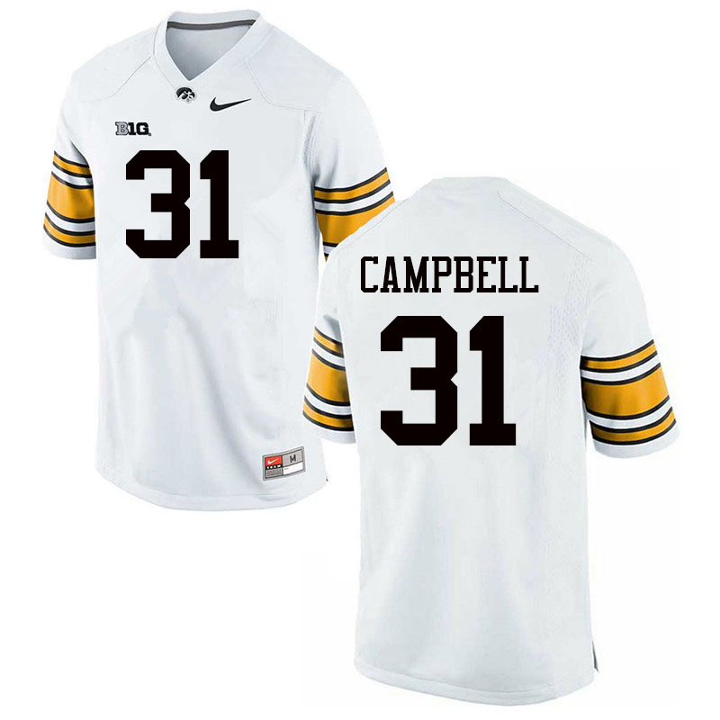 Men #31 Jack Campbell Iowa Hawkeyes College Football Jerseys Sale-White - Click Image to Close